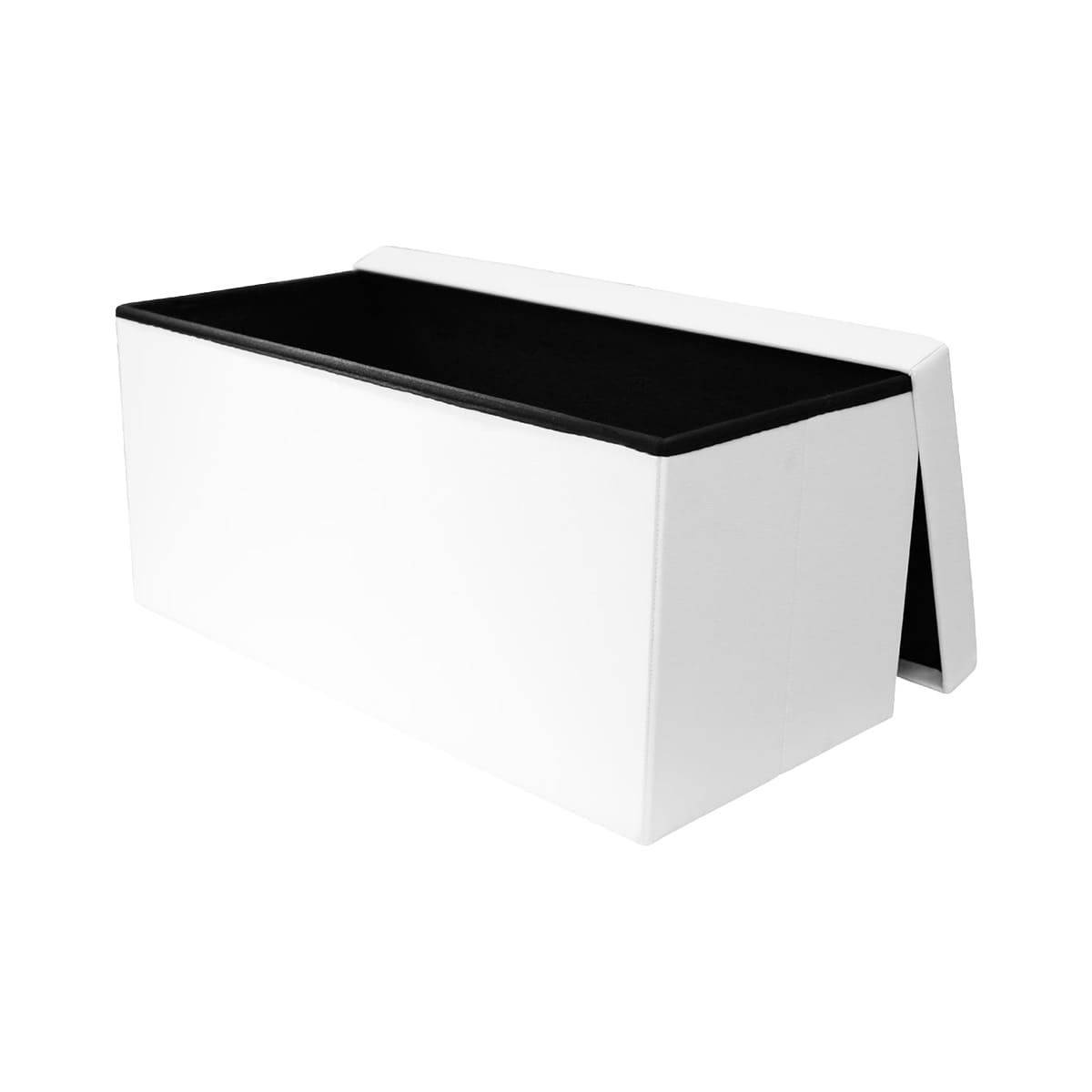 ALTOBUY - Banc Coffre Pliable Simili Cuir Blanc Capitonné - RONNY - Image 2
