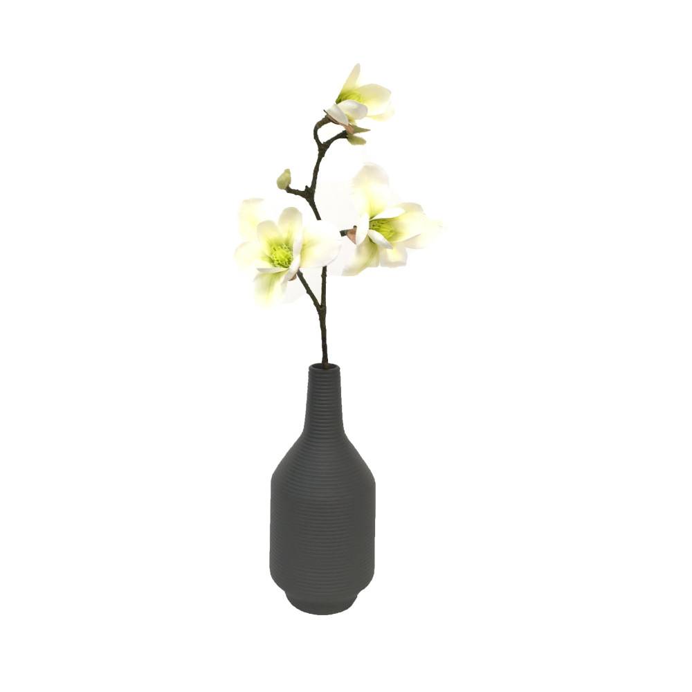 ~Fleur artificielle magnolia haut de gamme cimetière tissu vert 70cm Chemin de campagne - Imagen 2