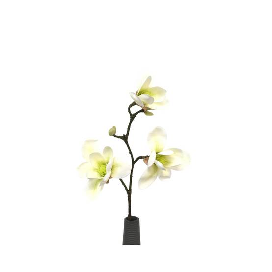 ~Fleur artificielle magnolia haut de gamme cimetière tissu vert 70cm Chemin de campagne - Imagen 1