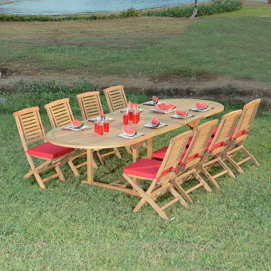Salon de jardin teck massif Catane, 8 places - TECK'Attitude - Image 2