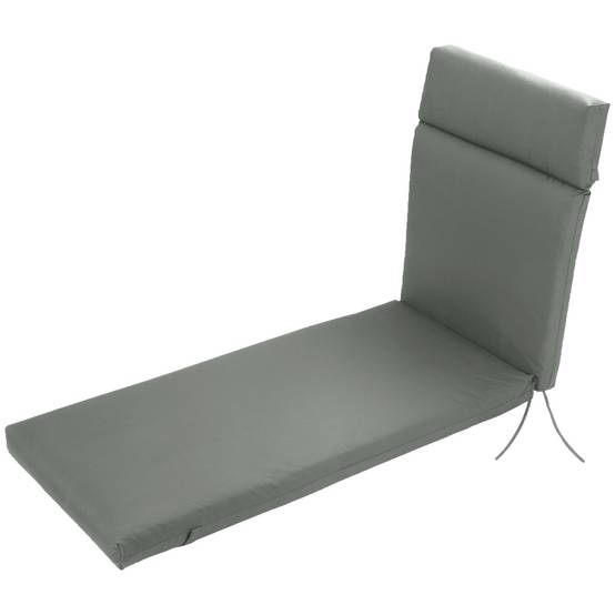 Coussin bain de soleil transat polyester jardin terrasse épaisseur 8 cm gris - ComfortXL Outdoor Living - Image 2