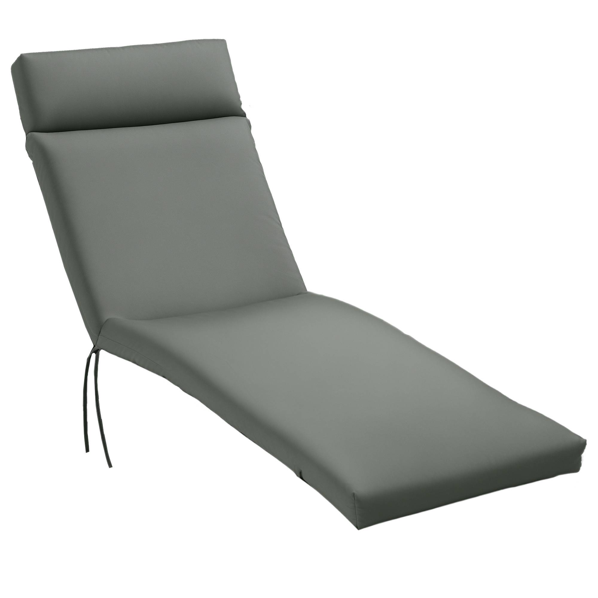 Coussin bain de soleil transat polyester jardin terrasse épaisseur 8 cm gris - ComfortXL Outdoor Living - Image 1