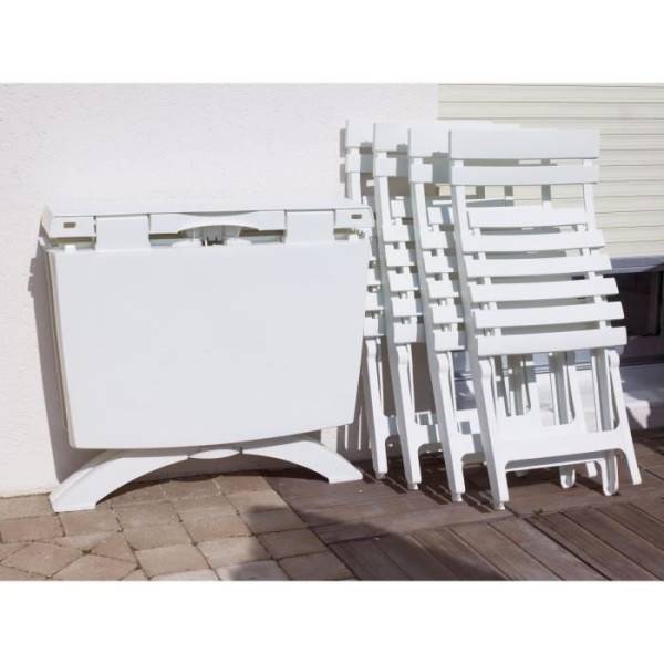 Chaise pliante Miami - GROSFILLEX - Blanc - Résistante aux intempéries et peu encombrante - Image 2