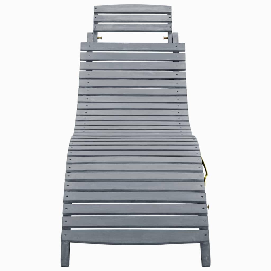 Vidaxl - Chaise longue avec coussin Gris Bois d'acacia solide vidaXL 3064052 - Image 9