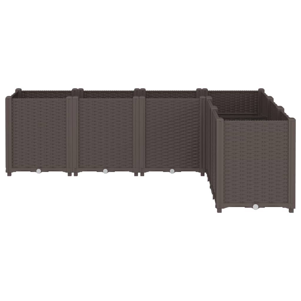 ComfortXL - Grand Bac à Fleurs Modulable Polypropylène pour Terrasse Carré Potager Aspect Rotin 160x120x53 cm Marron - ComfortXL Outdoor Living - Image 3