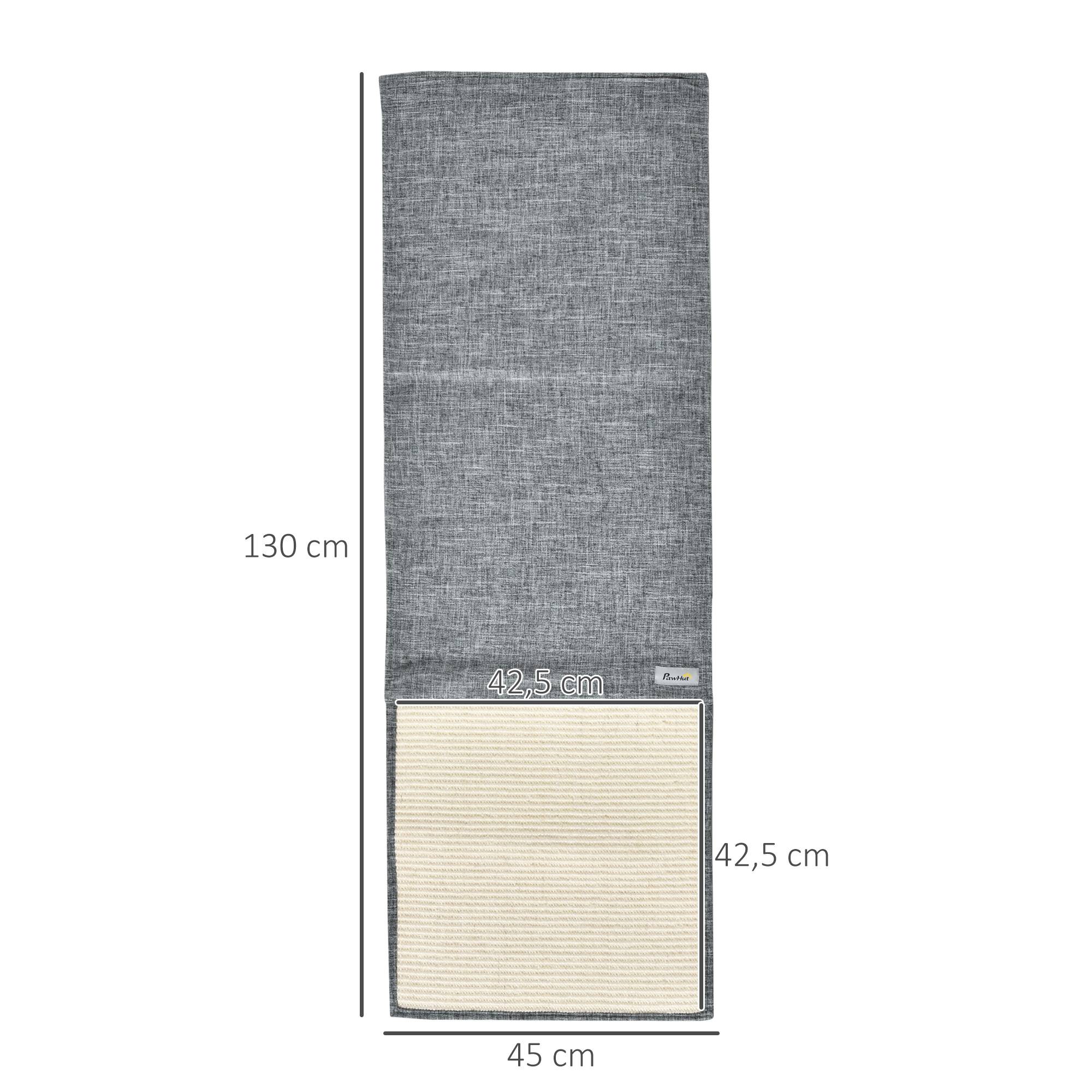 Pawhut - Lot de 2 tapis griffoir chat grattoir chat en sisal grattoir de canapé, sol ou mur dim. 130L x 45l cm gris - Image 3