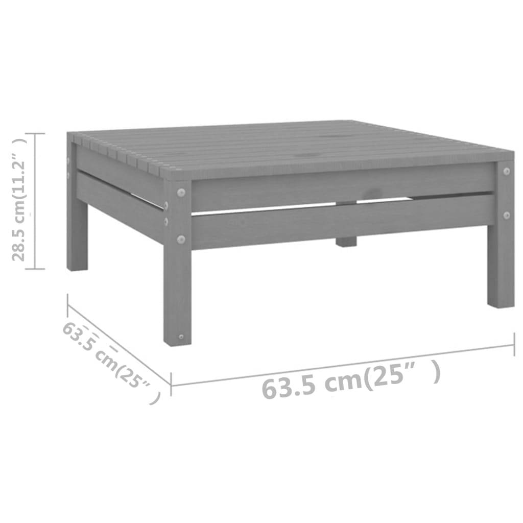 Helloshop26 - Salon de jardin meuble d'extérieur ensemble de mobilier 12 pièces bois de pin massif gris - Imagen 6