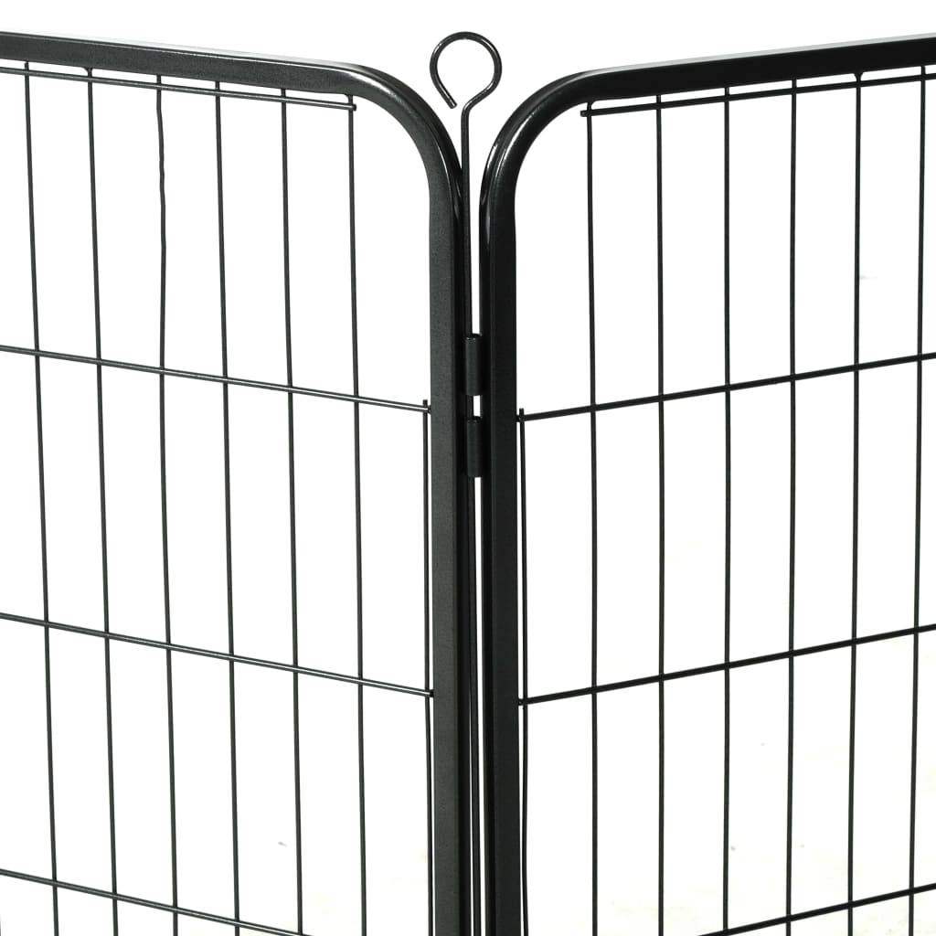 Helloshop26 - Parc pour chiens 12 panneaux acier 80 x 60 cm noir - Imagen 7