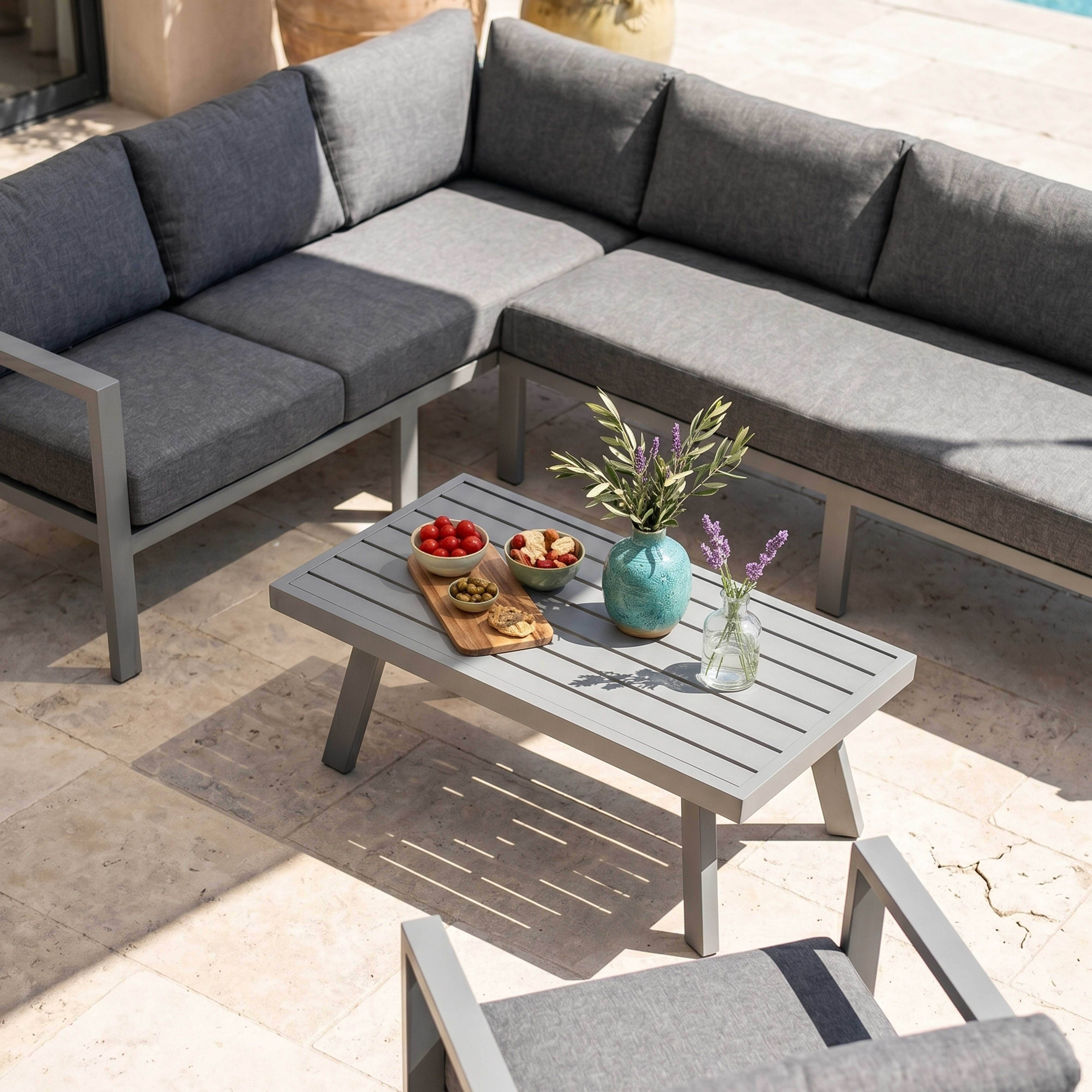 Oviala - Salon de jardin 6 places en aluminium Saint Tropez - Oviala - Imagen 3