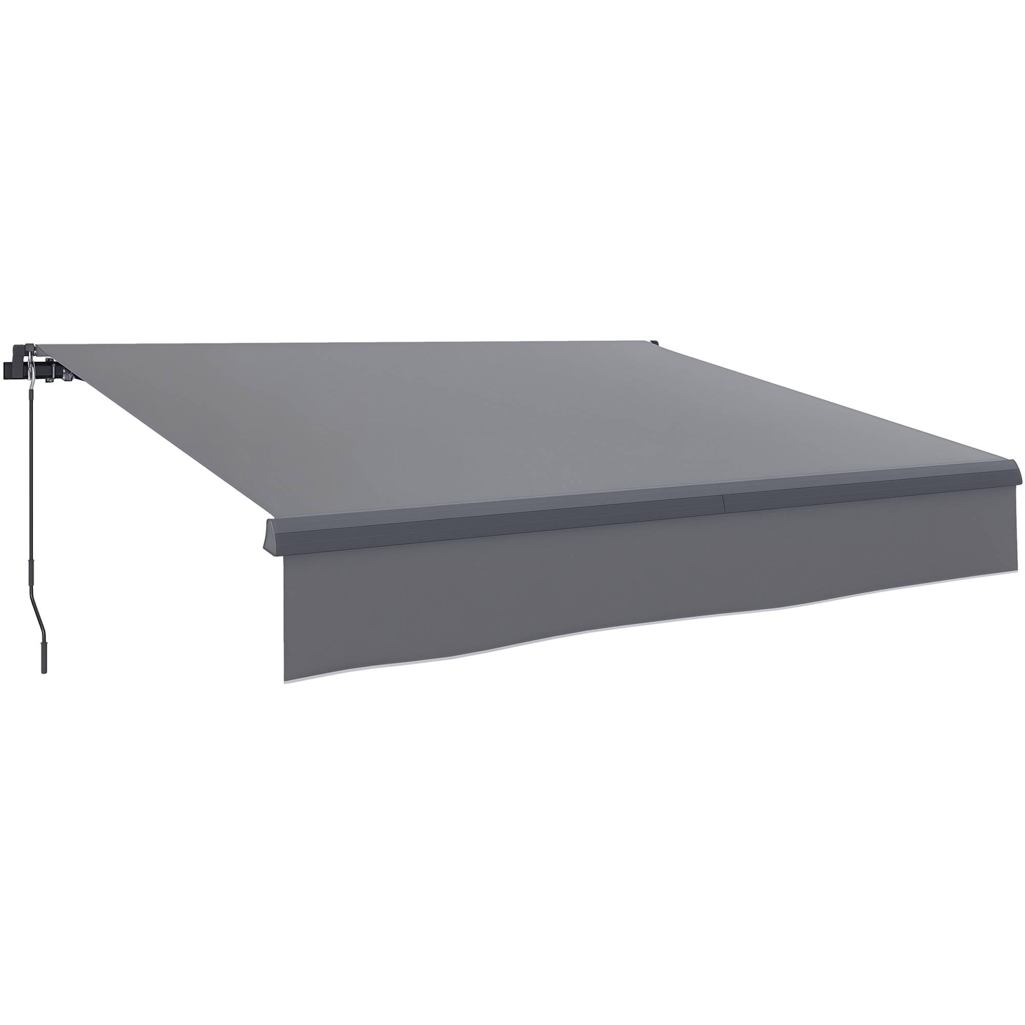 Store gris 295x200 cm manuel en métal et aluminium anti-UV pour jardin, protection solaire design sobre pour extérieur pratique et résistant