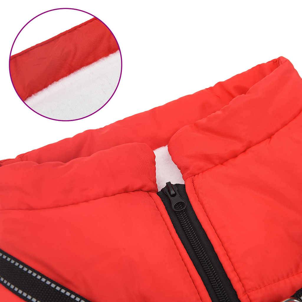 Manteau Chien Hiver Harnais Intégré Polaire Étanche Chaud 4XL Rouge - ComfortXL Outdoor Living - Image 7