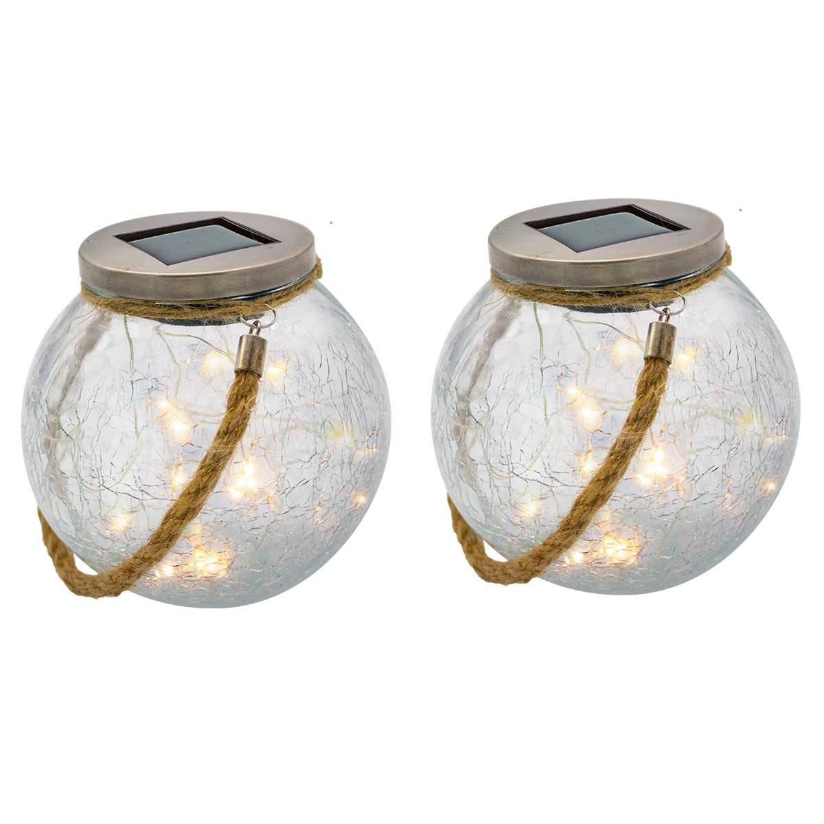 Lumisky - Lot de 2 boules solaires CRACK BALL CORD H13cm - Imagen 1