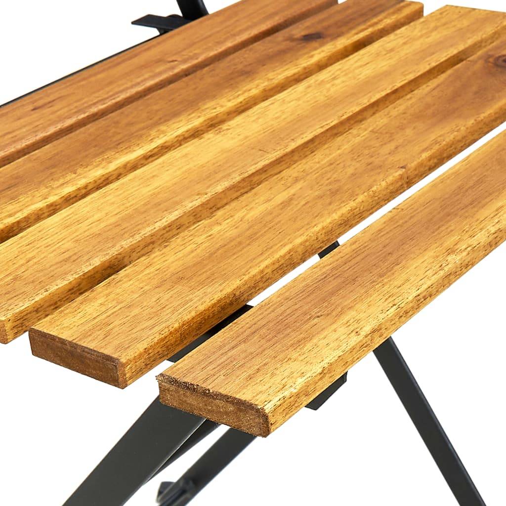 Lot de 6 chaises de jardin pliables bois d'acacia et acier naturel 40 x 39 x 79 cm - PANGIVO - Image 8