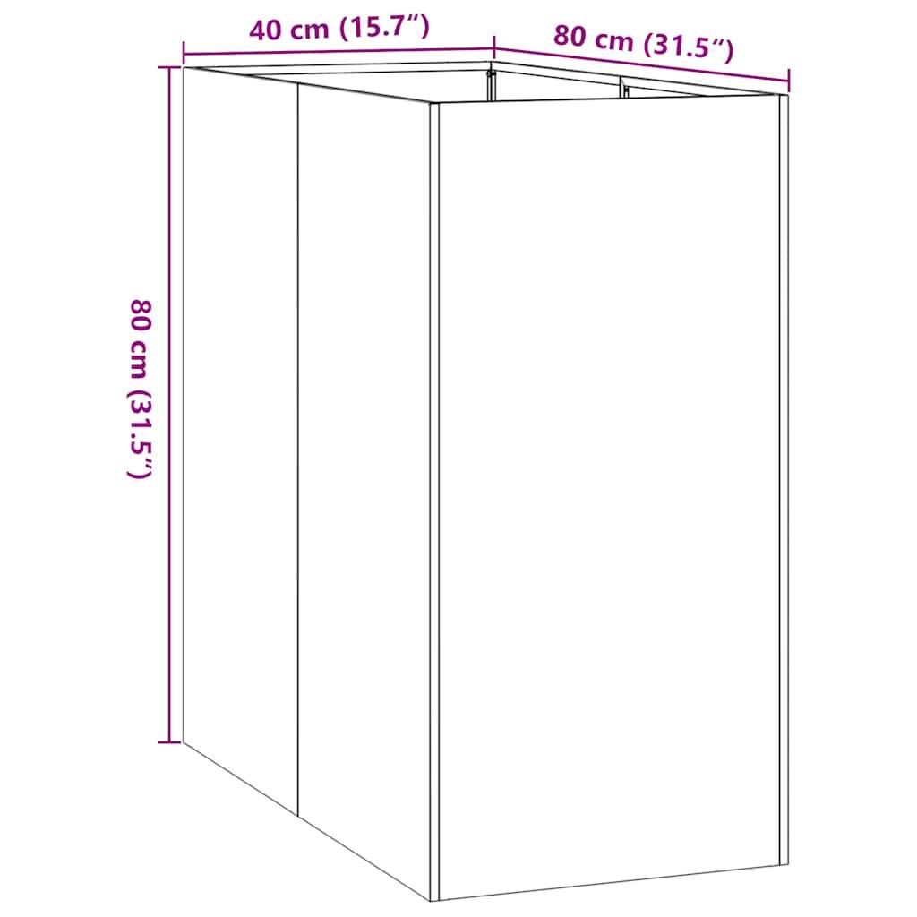 Jardinière acier inoxydable argenté 80 x 40 x 80 cm, Poids:13.05kg - PANGIVO - Image 9
