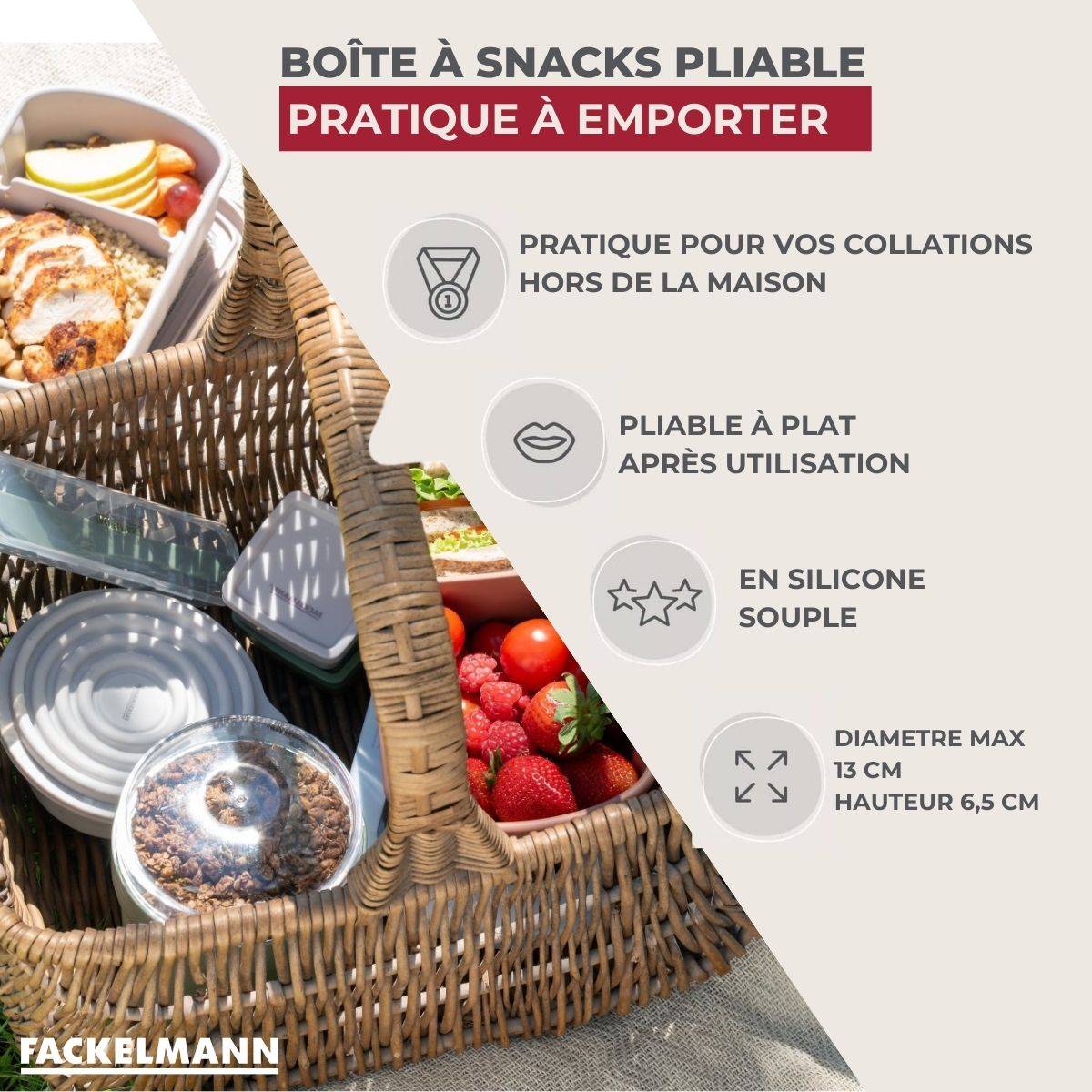 Lot de 6 lunch boxes 1,2 L avec 6 ustensiles de cuisine Fackelmann Storage - Image 3