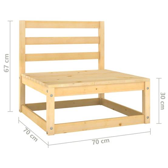 Helloshop26 - Salon de jardin meuble d'extérieur ensemble de mobilier 12 pièces avec coussins bois de pin massif - Imagen 7