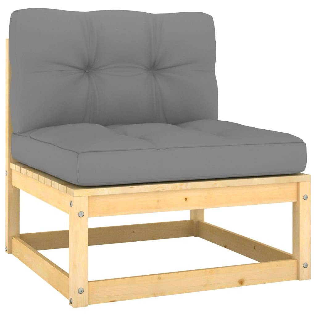 Helloshop26 - Salon de jardin meuble d'extérieur ensemble de mobilier 12 pièces avec coussins bois de pin massif - Imagen 4