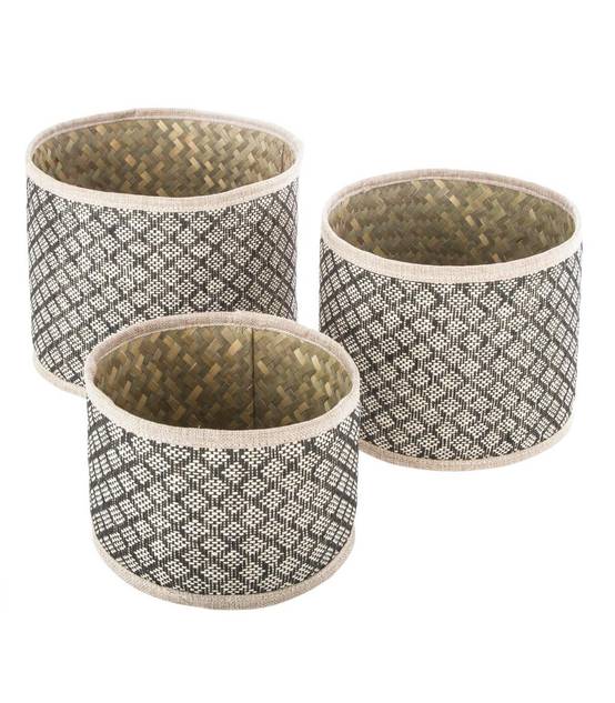 Atmosphera - Set de 3 Paniers de rangement rond en Osier Nomade - Image 1