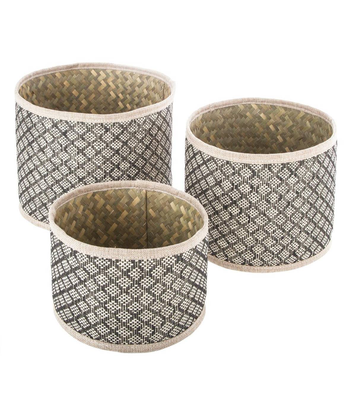 Atmosphera - Set de 3 Paniers de rangement rond en Osier Nomade - Imagen 1