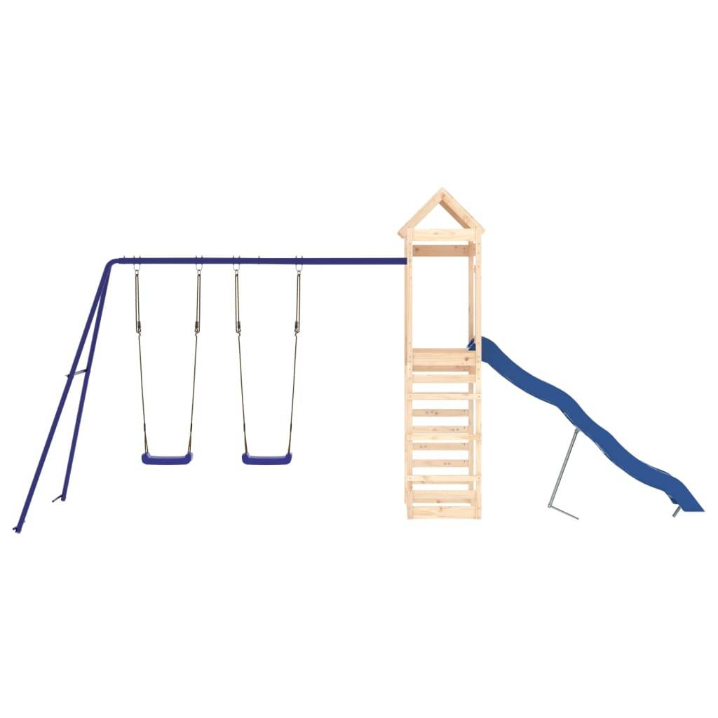 Helloshop26 - Aire de jeux d'extérieur balançoires toboggan portiques robuste jeux jardin 492 x 185 x 239 cm bois de pin massif - Imagen 2