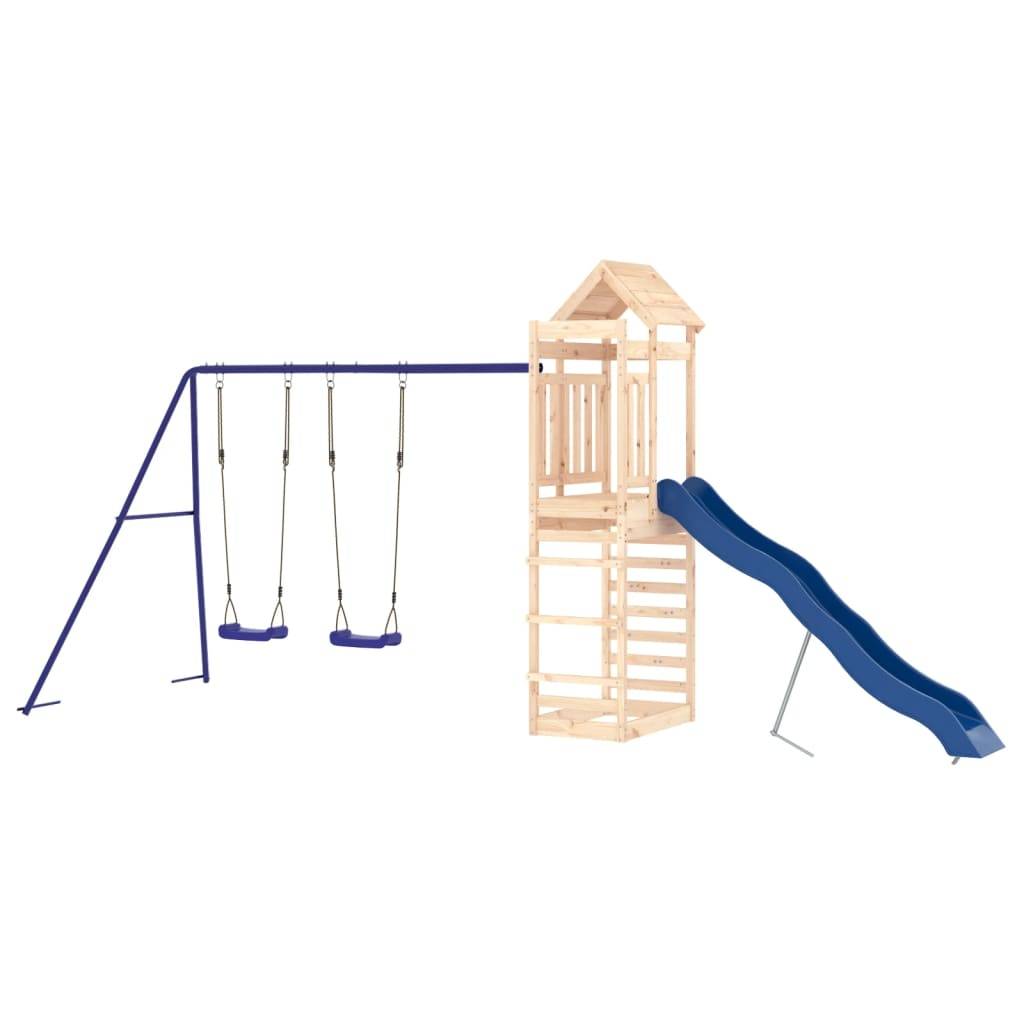 Helloshop26 - Aire de jeux d'extérieur balançoires toboggan portiques robuste jeux jardin 492 x 185 x 239 cm bois de pin massif - Imagen 3