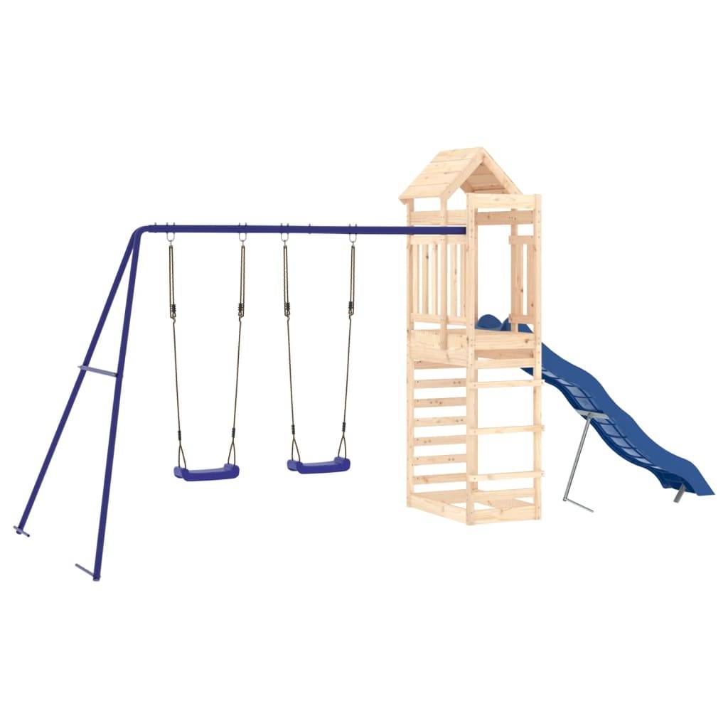 Helloshop26 - Aire de jeux d'extérieur balançoires toboggan portiques robuste jeux jardin 492 x 185 x 239 cm bois de pin massif - Imagen 1