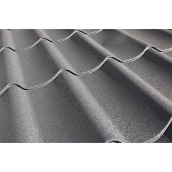 Plaque acier galvanisé laqué mat aspect tuile L 1,95 m / l 1,04 m - Coloris - Gris anthracite mat, Largeur - 1,04 m, Longueur - 1,95 m - Image 3