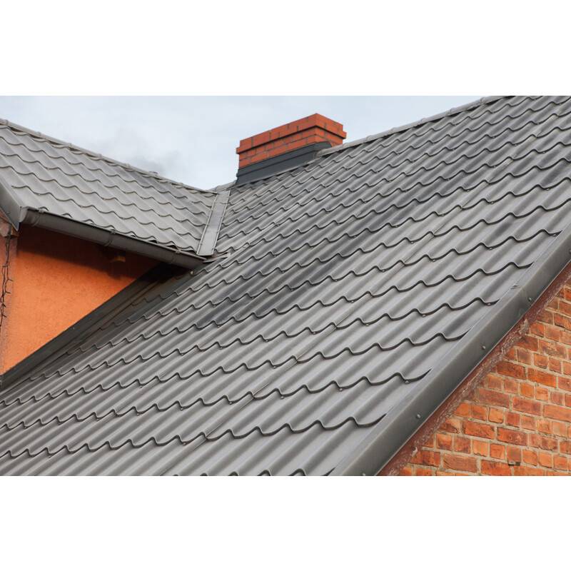 Plaque acier galvanisé laqué mat aspect tuile L 1,95 m / l 1,04 m - Coloris - Gris anthracite mat, Largeur - 1,04 m, Longueur - 1,95 m - Image 4