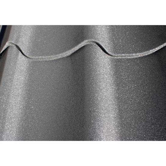 Plaque acier galvanisé laqué mat aspect tuile L 1,95 m / l 1,04 m - Coloris - Gris anthracite mat, Largeur - 1,04 m, Longueur - 1,95 m - Image 2