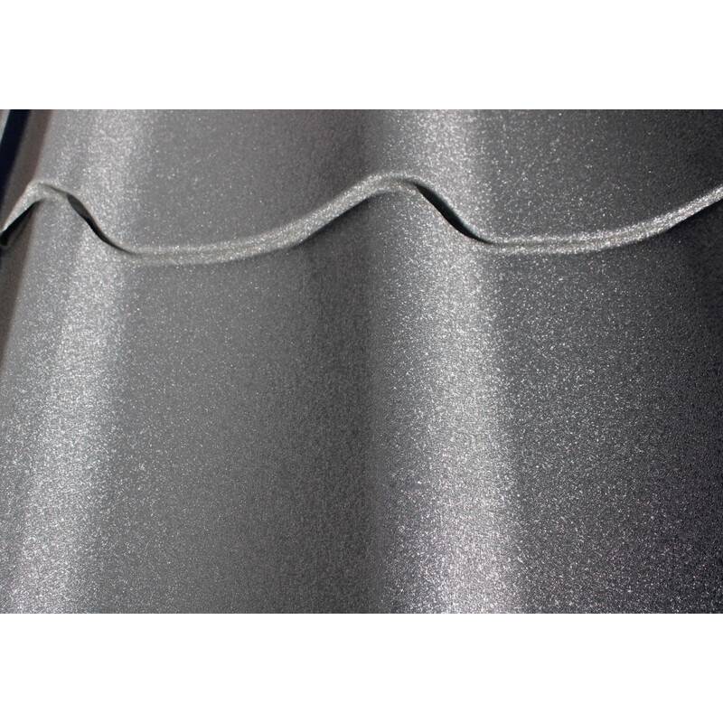 Plaque acier galvanisé laqué mat aspect tuile L 1,95 m / l 1,04 m - Coloris - Gris anthracite mat, Largeur - 1,04 m, Longueur - 1,95 m - Image 2