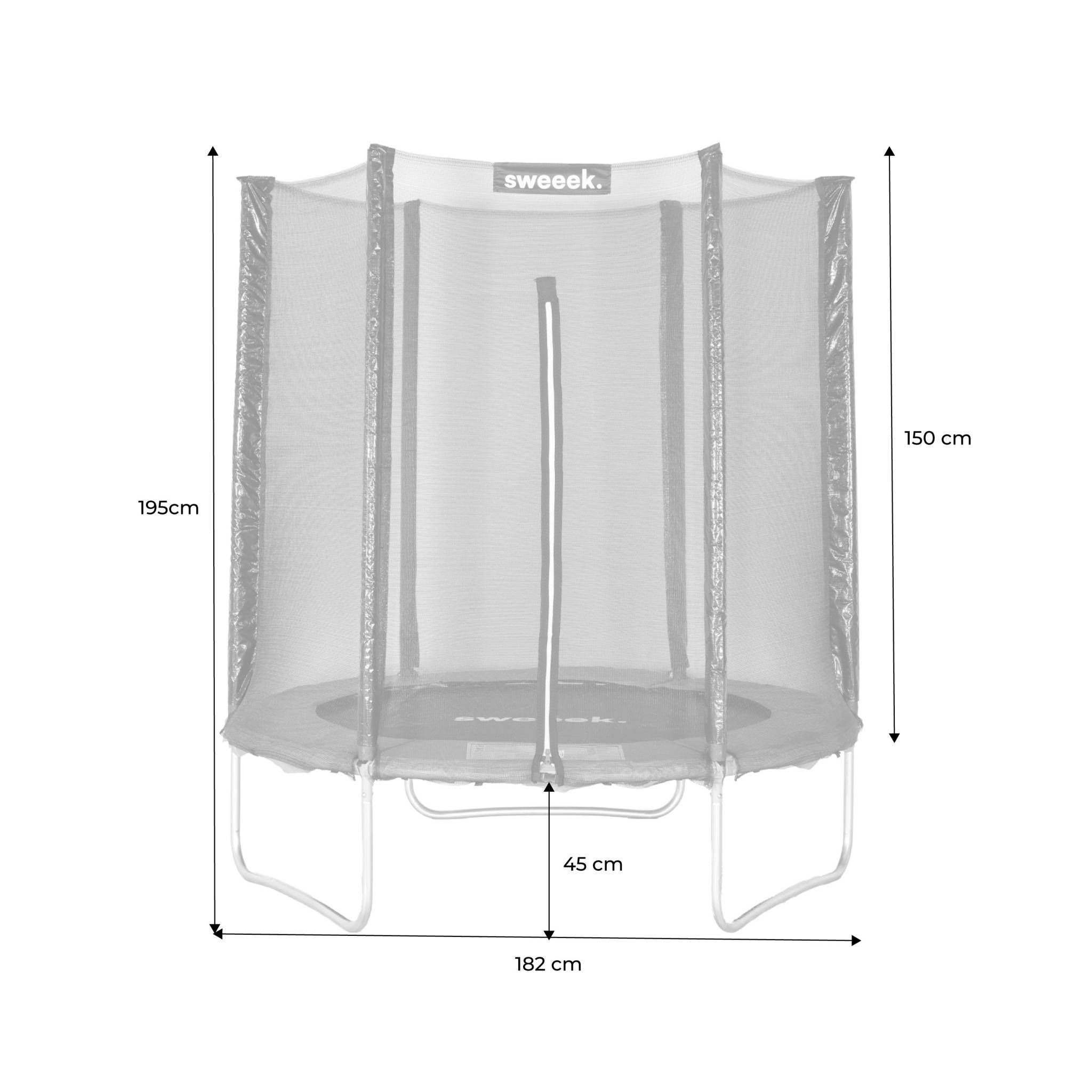 Trampoline rond Ø 180cm gris avec son filet de protection - Cassiopée - Trampoline de jardin 2m| Qualité PRO. | Normes EU. | sweeek - Image 4