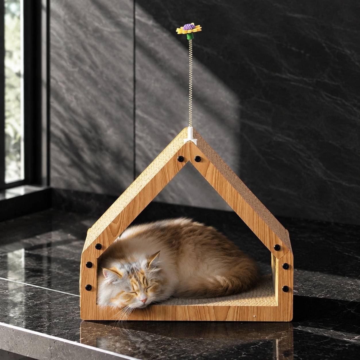 Grattoir Pour Chat Maison En Carton Ondulé Extra Long Confortable Et Stables - Image 6