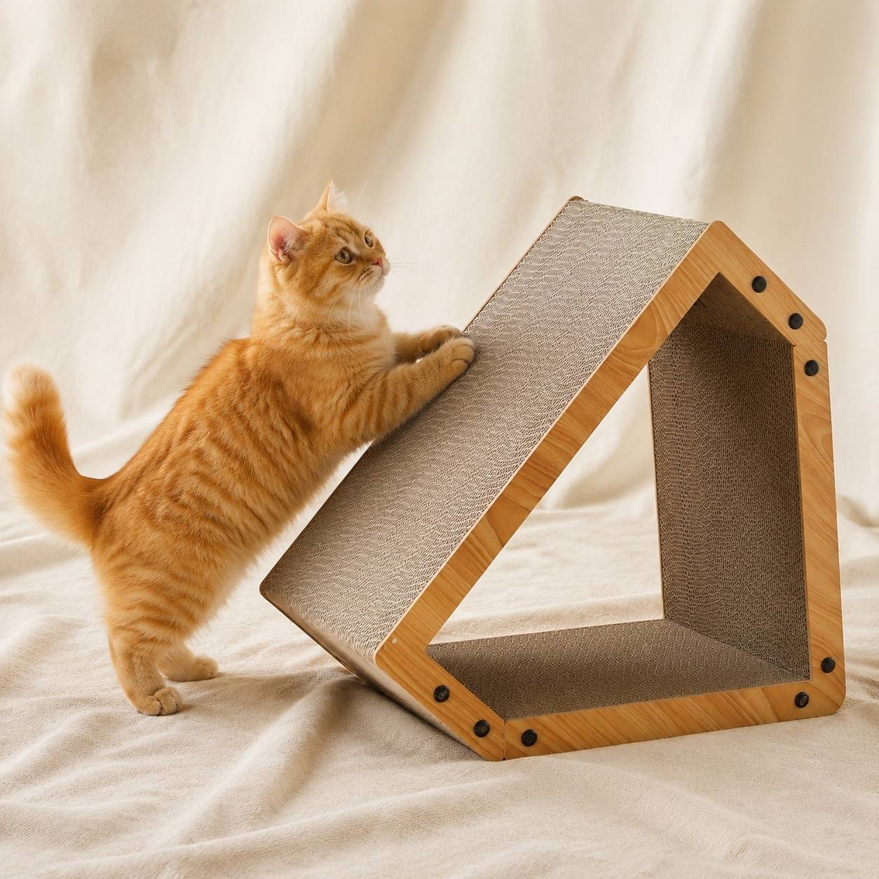Grattoir Pour Chat Maison En Carton Ondulé Extra Long Confortable Et Stables - Image 4