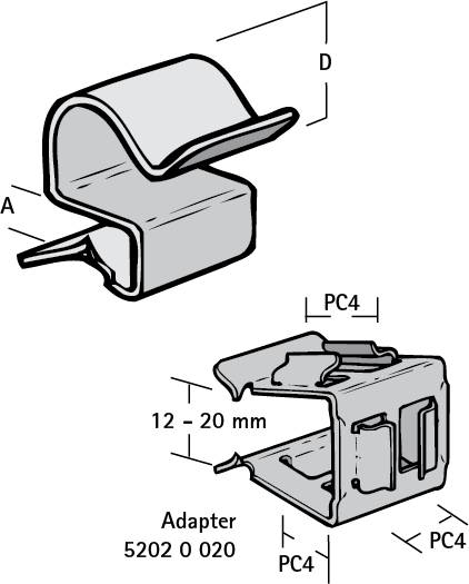 Attache de bord de tôle WALRAVEN BRITCLIPS PC12 18 - Poutrelles 8-12 mm Ø 15 - 18 mm - Sachet de 25 pièces - 52021812 - Imagen 2