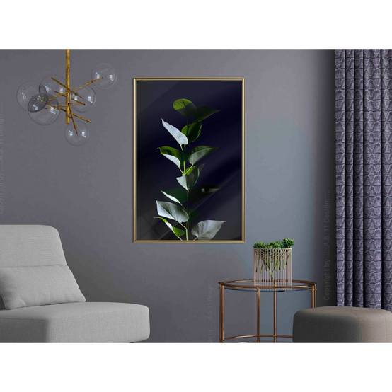 Affiche Murale Encadrée "Floral Elegance" 40 x 60 cm Or - Image 2