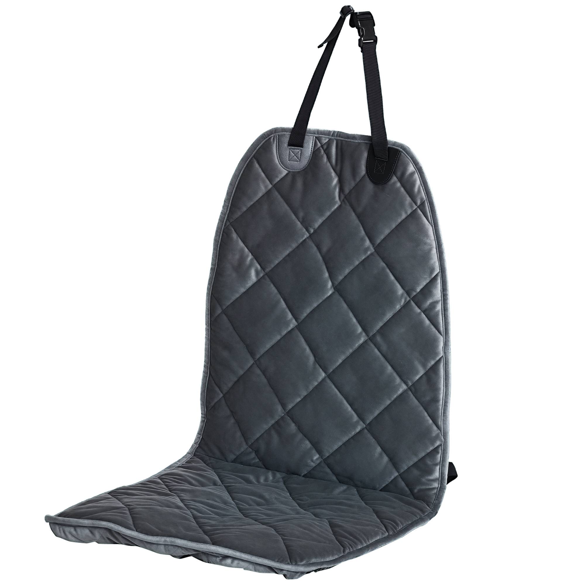 Housse de Siège Avant pour Chien 105 x 46 cm, Protection Antidérapante avec Ancrage et Sangle, SUV/Camionnette/Fourgon, Grise - Image 1