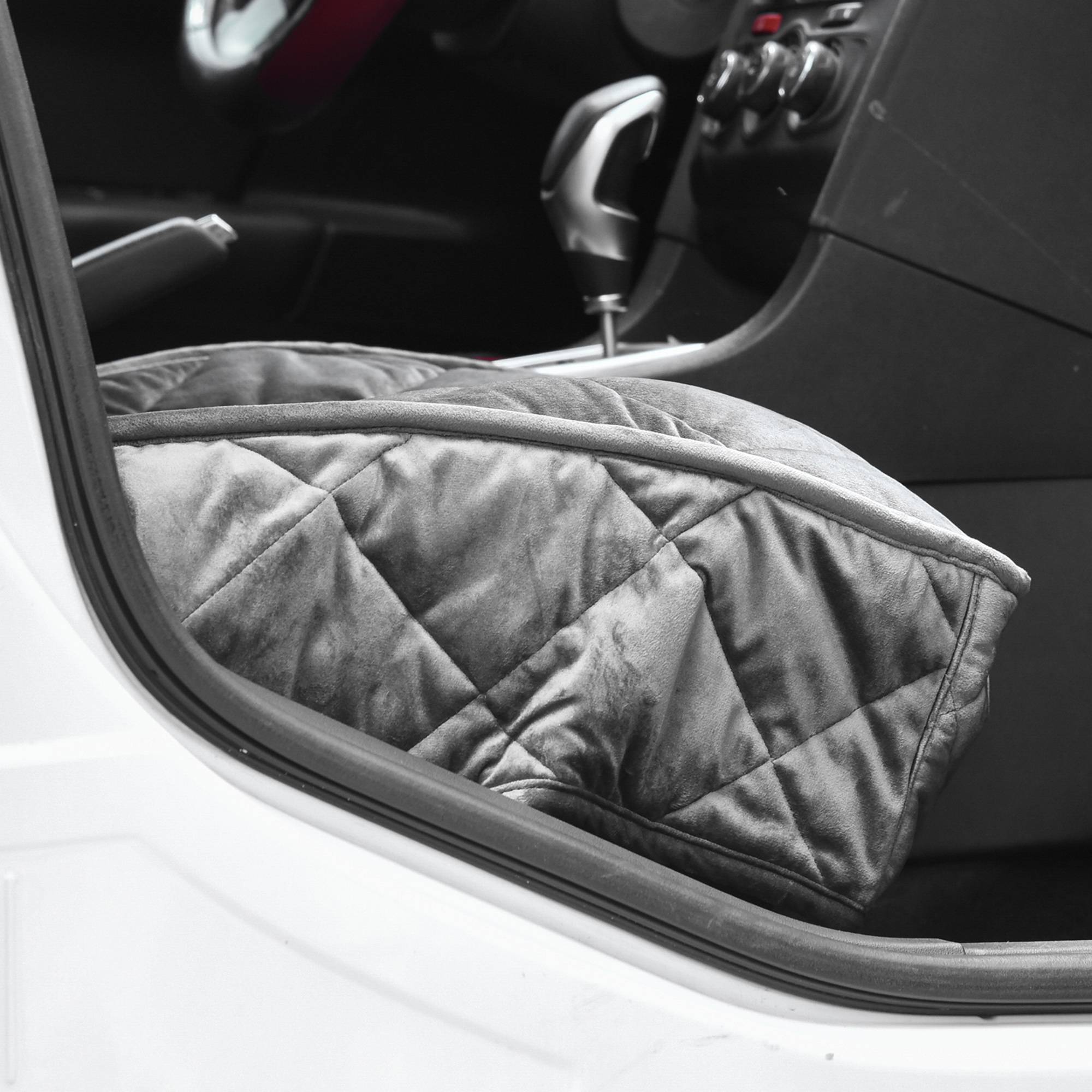 Housse de Siège Avant pour Chien 105 x 46 cm, Protection Antidérapante avec Ancrage et Sangle, SUV/Camionnette/Fourgon, Grise - Image 10