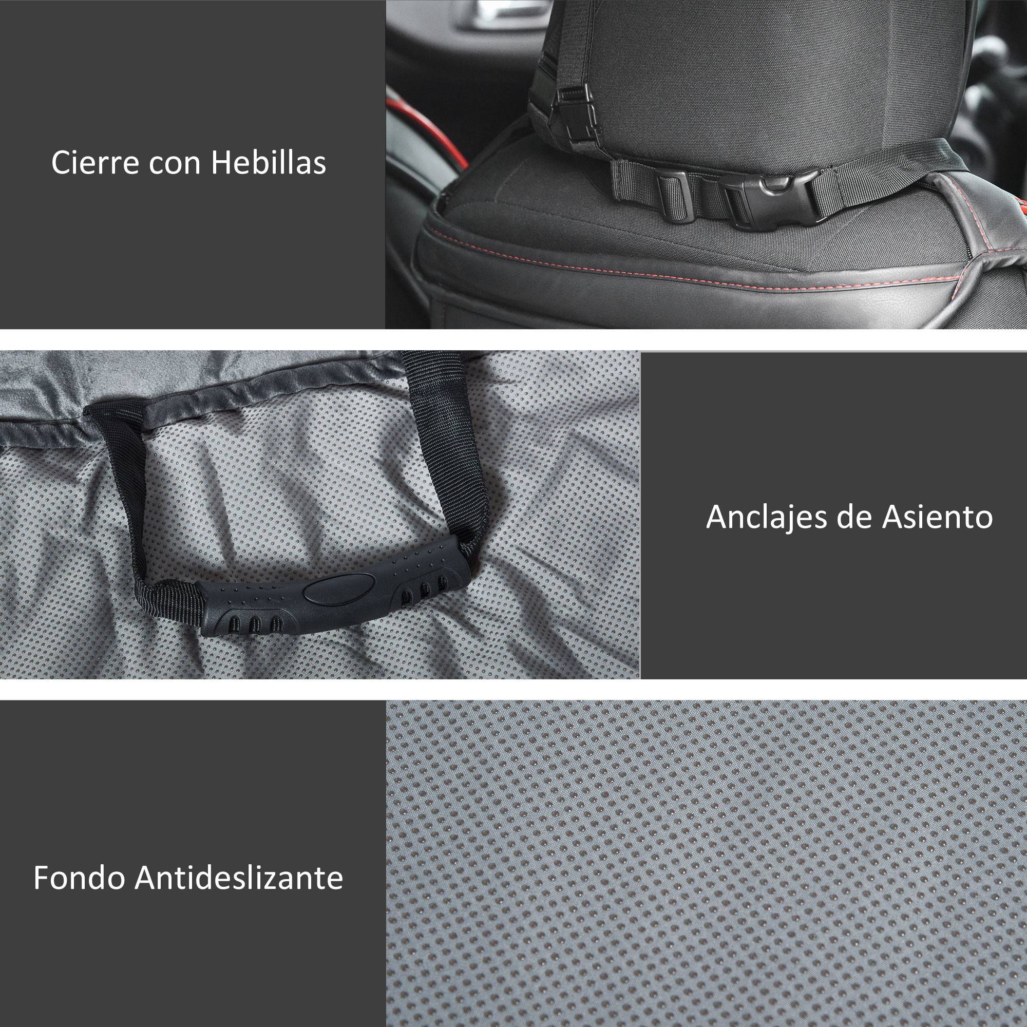 Housse de Siège Avant pour Chien 105 x 46 cm, Protection Antidérapante avec Ancrage et Sangle, SUV/Camionnette/Fourgon, Grise - Image 9