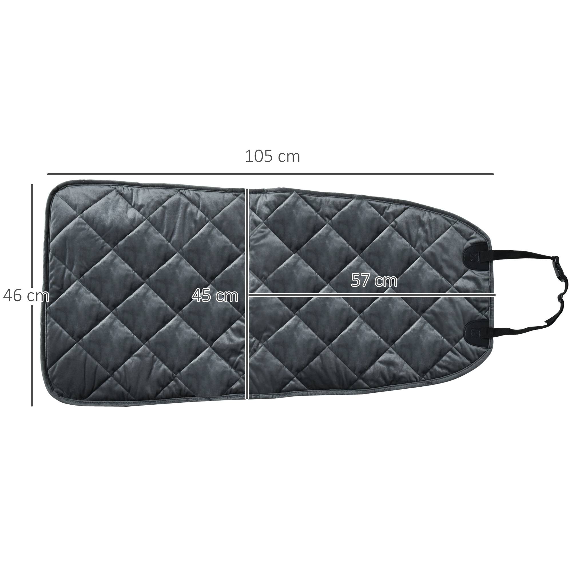 Housse de Siège Avant pour Chien 105 x 46 cm, Protection Antidérapante avec Ancrage et Sangle, SUV/Camionnette/Fourgon, Grise - Image 5