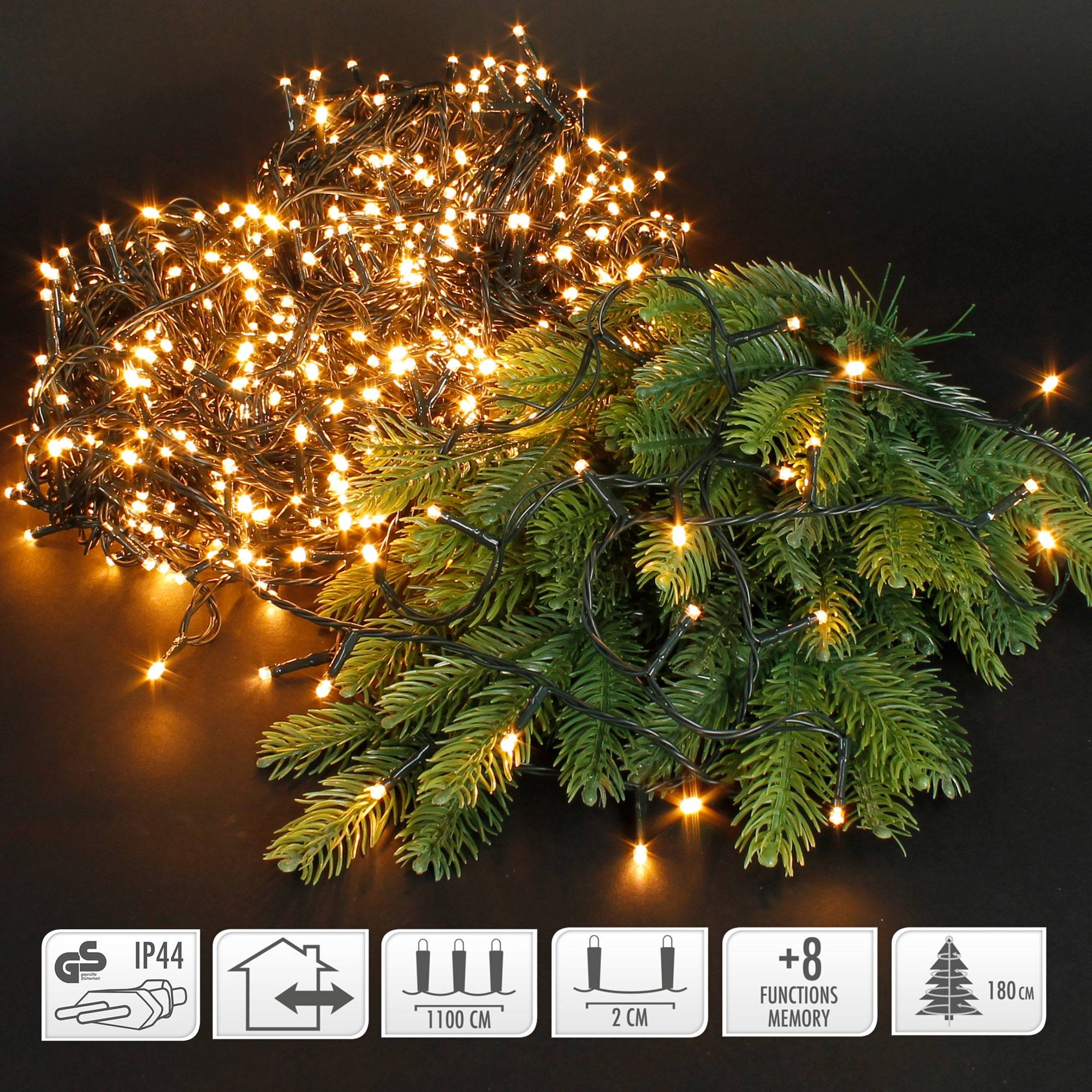Ecd-Germany - Guirlande lumineuse arbre Noël 1800LED extra blanc chaud 36m intérieur/extérieur - Imagen 2