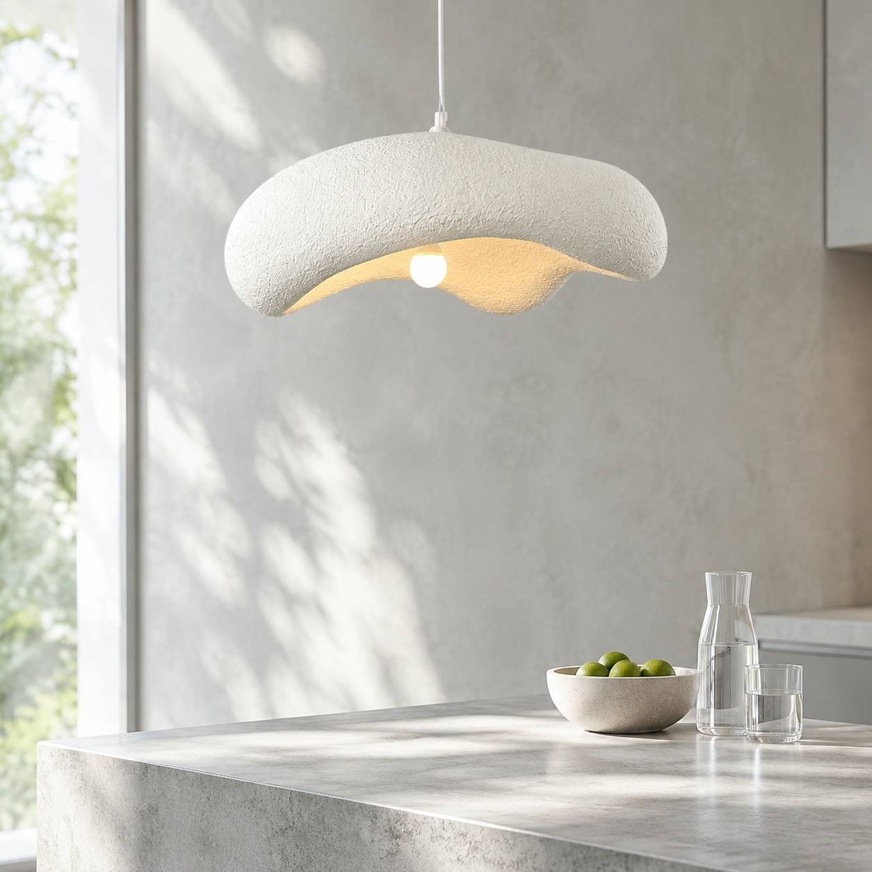 Suspension Lustre Wabi Sabi Forme Nuage Style Nordique Dimmable - Image 2