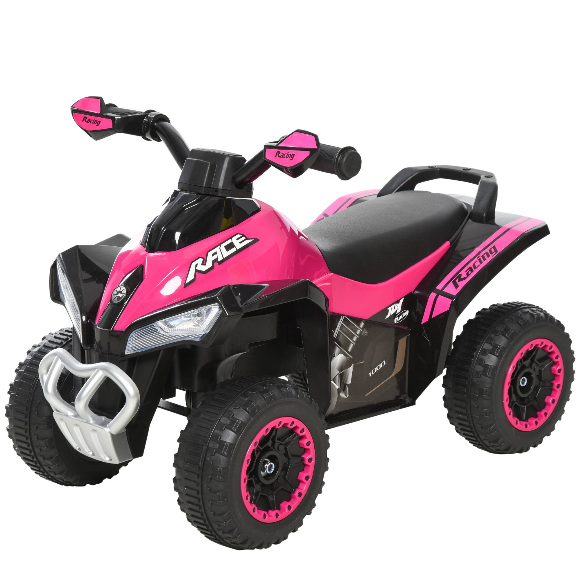 Sans Marque - Porteur Enfants SANS Moteur Quad 18-36 Mois 67x38x44 cm Effets Lumineux sonores Rose Noir PAS ÉLECTRIQUE - Image 2