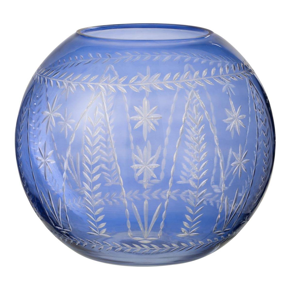 Vase Rond en Verre "Tarifa" 27cm Bleu