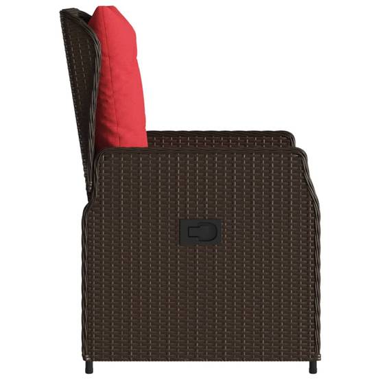 Chaises de jardin inclinables résine tressée marron 55 x 60 x 93 cm - PANGIVO - Image 6