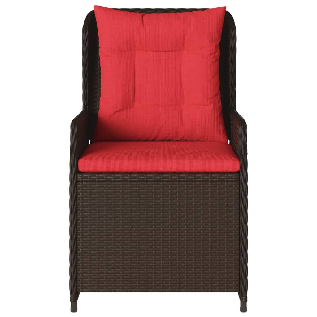 Chaises de jardin inclinables résine tressée marron 55 x 60 x 93 cm - PANGIVO - Image 5
