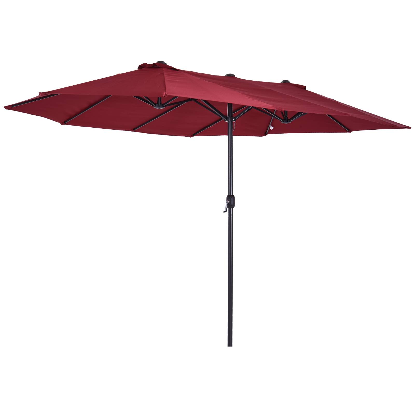 Parasol de jardin parasol double rectangulaire 4,6x2,7x2,4m - toile 180 g/m² Acier Bordeaux fr140 - Image 1