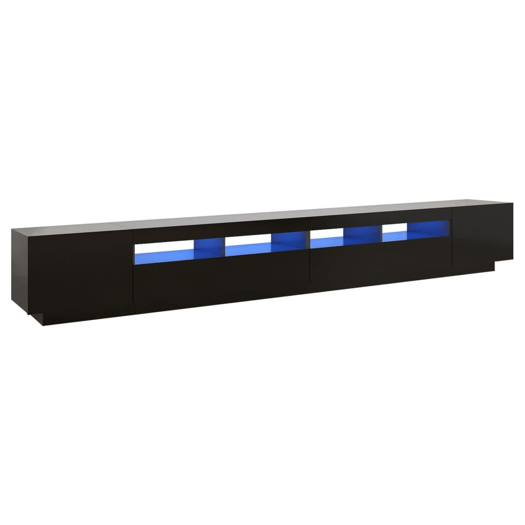 Vidaxl - Meuble TV avec lumières LED Noir 300x35x40 cm - vidaXL - Imagen 1