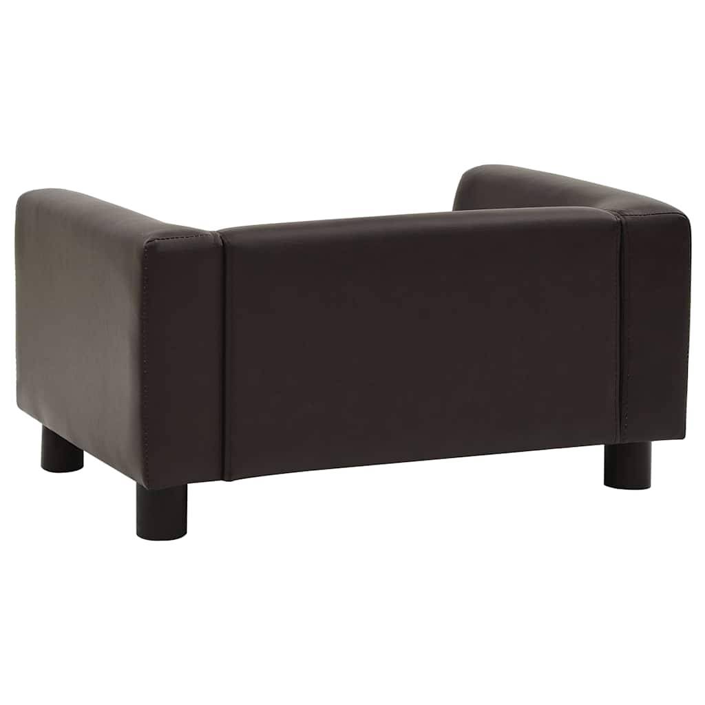 Vidaxl - Canapé pour chien Marron 60x43x30 cm Peluche et similicuir vidaXL 170961 - Imagen 6