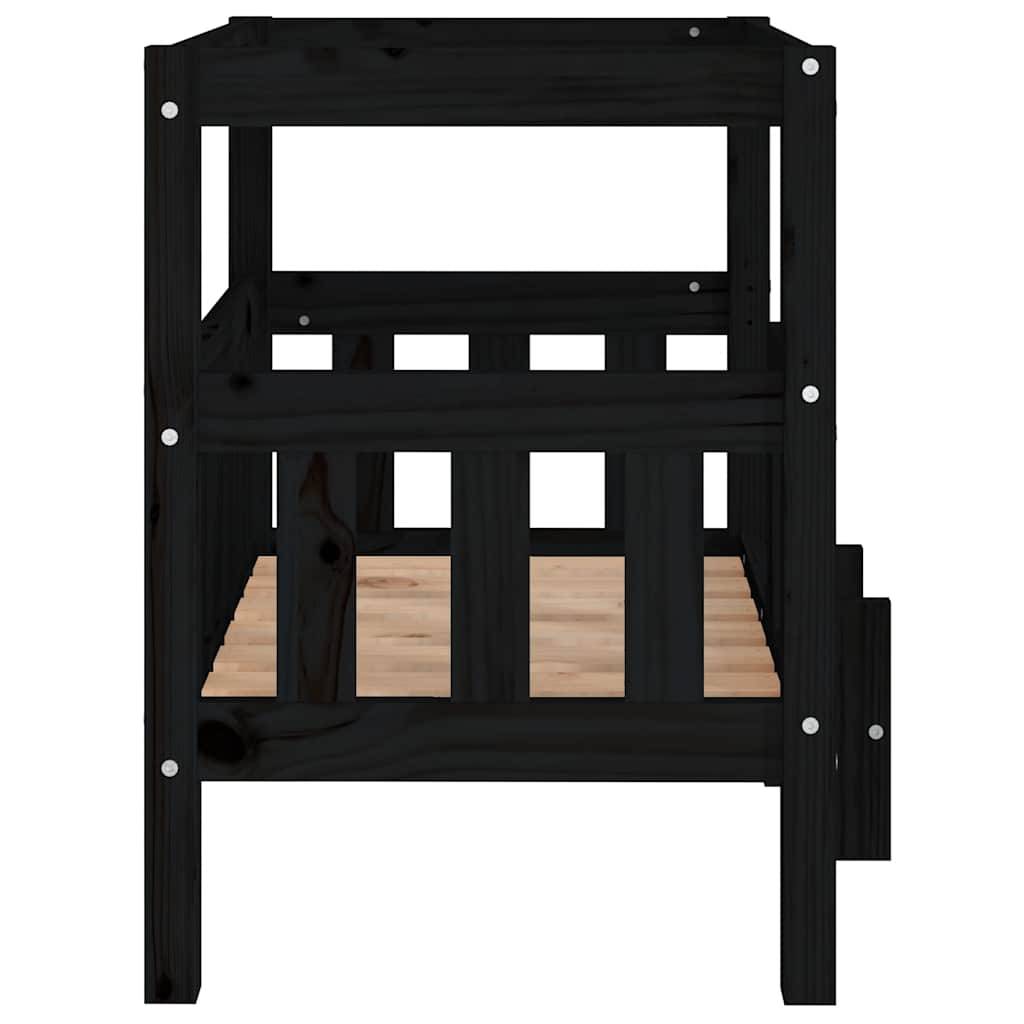 Vidaxl - Lit pour chien Noir 65,5x50,5x70 cm Bois de pin solide vidaXL 822376 - Imagen 7