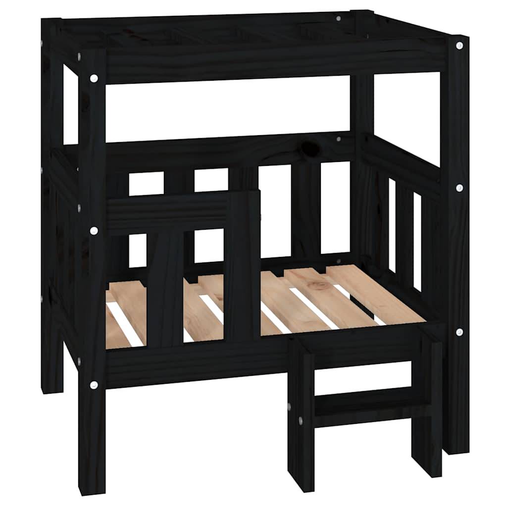 Vidaxl - Lit pour chien Noir 65,5x50,5x70 cm Bois de pin solide vidaXL 822376 - Imagen 2